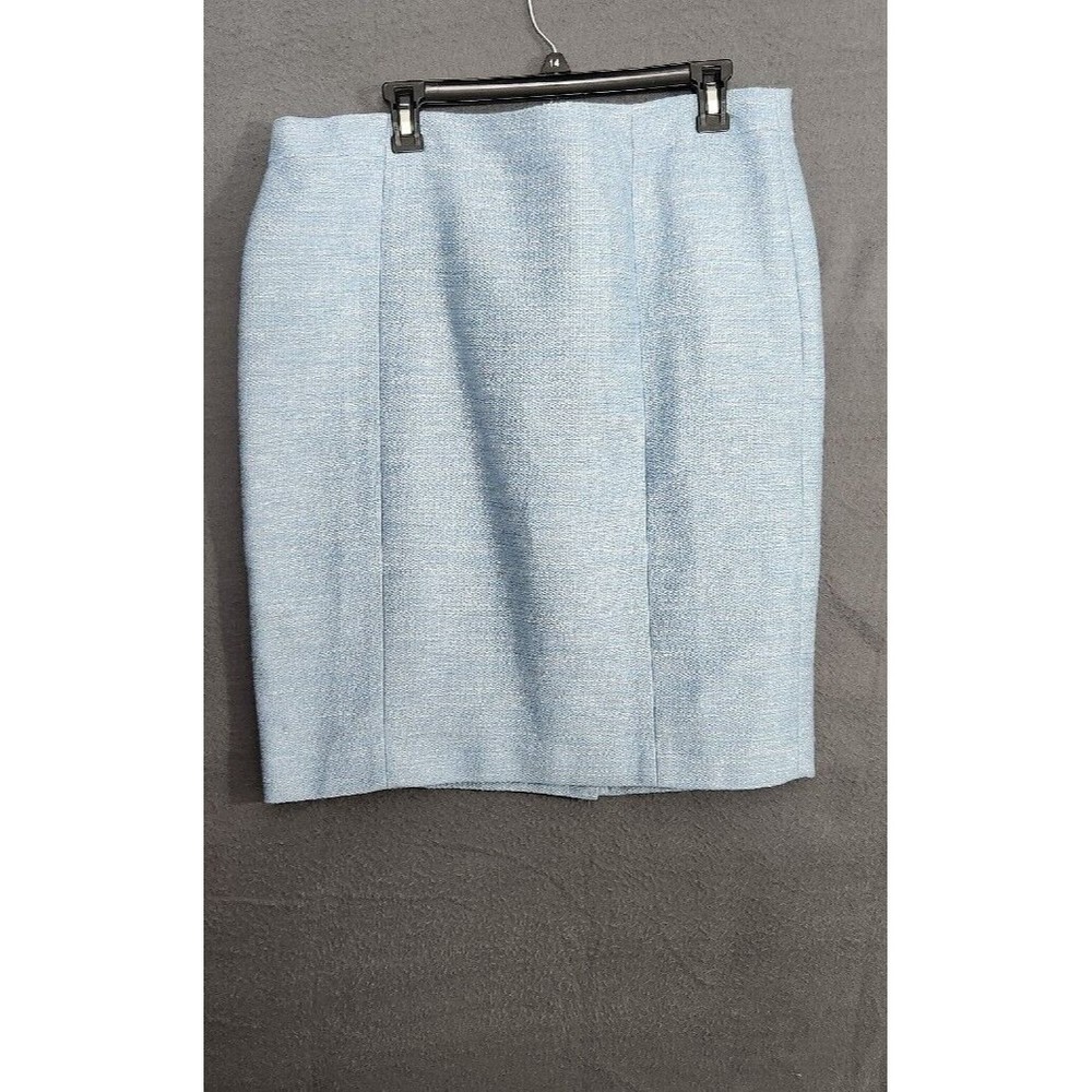 Talbots Light Blue Sparkle Tweed Classic‎ Lined Pencil Skirt Sz 16P NWT